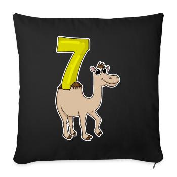 7 birthday 7 years old with animal motif - seven - Sofa pillowcase 17,3'' x 17,3'' (45 x 45 cm) - black - Front