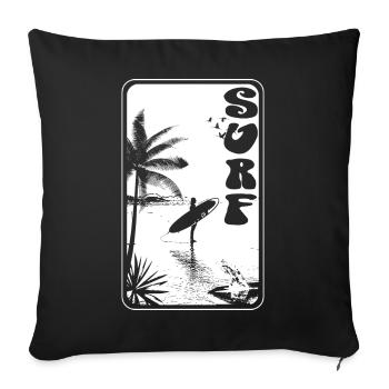 SURFING - Sofa pillowcase 17,3'' x 17,3'' (45 x 45 cm) - black - Front