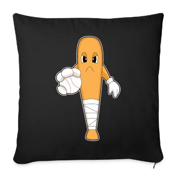 Baseball Baseball bat - Sofa pillowcase 17,3'' x 17,3'' (45 x 45 cm) - black - Front