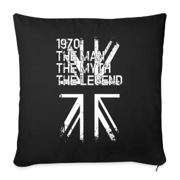 1970s UK Grunge Typography Union Jack - Sofa pillowcase 17,3'' x 17,3'' (45 x 45 cm) - black - Front