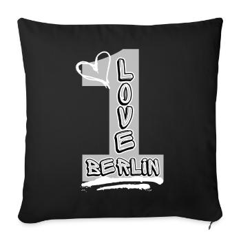 Berlin Love! - Sofa pillowcase 17,3'' x 17,3'' (45 x 45 cm) - black - Front