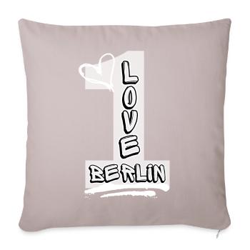 Berlin Liebe! - Sofakissenbezug 45 x 45 cm - helles Taupe - Vorne