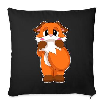 Renard mignon - Housse de coussin décorative 45 x 45 cm - noir - Devant