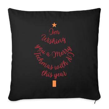 Souhait de Noël personnel avec étoile et cadeau - Housse de coussin décorative 45 x 45 cm - noir - Devant