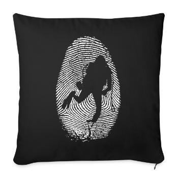 Fingerprint Rescue: Helping Hand Silhouette - Sofa pillowcase 17,3'' x 17,3'' (45 x 45 cm) - black - Front