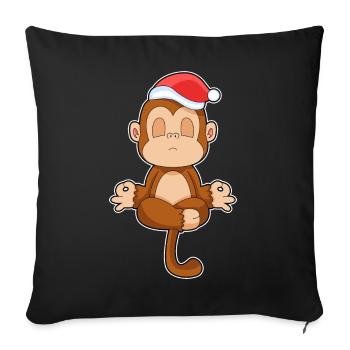 Monkey Christmas Meditation - Sofa pillowcase 17,3'' x 17,3'' (45 x 45 cm) - black - Front