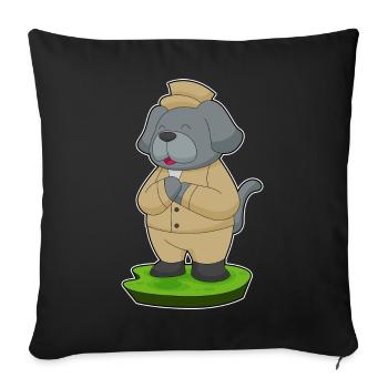 Hund Bräutigam Anzug Hochzeit - Sofakissenbezug 45 x 45 cm - Schwarz - Vorne