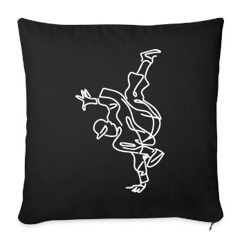 Breakdancing Sketch - Sofa pillowcase 17,3'' x 17,3'' (45 x 45 cm) - black - Front