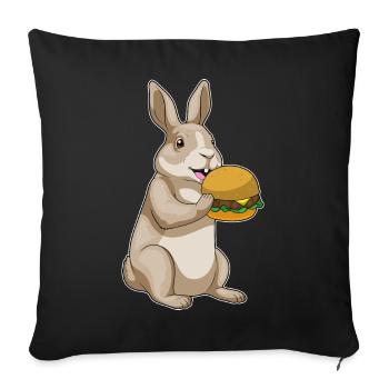 Bunny Cheeseburger - Sofa pillowcase 17,3'' x 17,3'' (45 x 45 cm) - black - Front