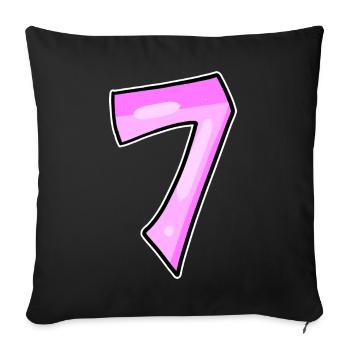 7 - Sofa pillowcase 17,3'' x 17,3'' (45 x 45 cm) - black - Front