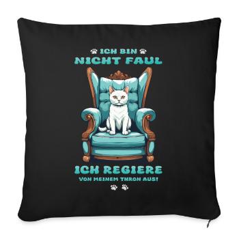 Reine des chats - Housse de coussin décorative 45 x 45 cm - noir - Devant