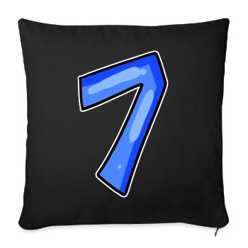 Number 7 Number - Sofa pillowcase 17,3'' x 17,3'' (45 x 45 cm) - black - Front