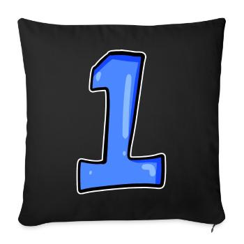 1 - Housse de coussin décorative 45 x 45 cm - noir - Devant