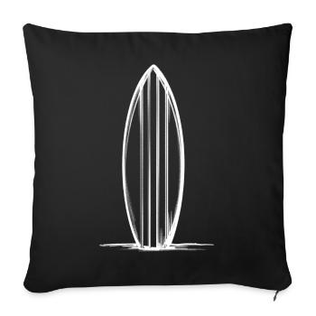 Surf board/surfboard in the sand - Sofa pillowcase 17,3'' x 17,3'' (45 x 45 cm) - black - Front
