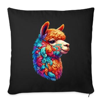 Alpaga - Housse de coussin décorative 45 x 45 cm - noir - Devant