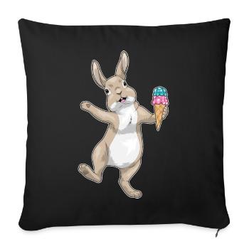 Hase Waffeleis - Sofakissenbezug 45 x 45 cm - Schwarz - Vorne