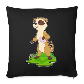 Lettre de suricate - Housse de coussin décorative 45 x 45 cm - noir - Devant