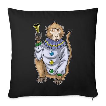 Affe Clown Clown-Hupe - Sofakissenbezug 45 x 45 cm - Schwarz - Vorne