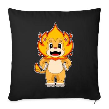 Drôle de lion - Housse de coussin décorative 45 x 45 cm - noir - Devant