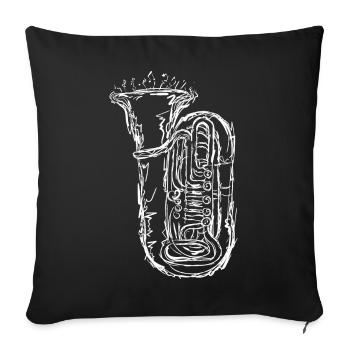 Tuba - Housse de coussin décorative 45 x 45 cm - noir - Devant
