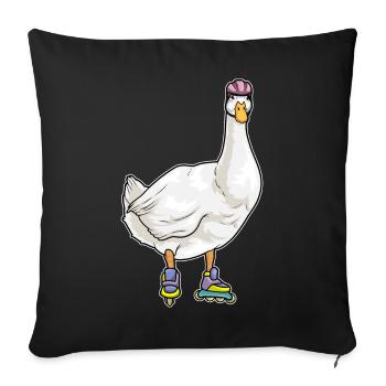 Patinage en ligne canard Patins en ligne - Housse de coussin décorative 45 x 45 cm - noir - Devant