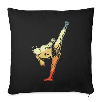 Kickboxer Vintage Look - Sofa pillowcase 17,3'' x 17,3'' (45 x 45 cm) - black - Front