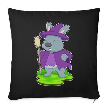 Bunny Witch Broom - Sofa pillowcase 17,3'' x 17,3'' (45 x 45 cm) - black - Front