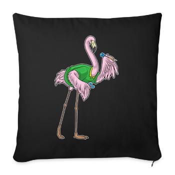 Flamingo Dart Dartpfeil - Sofa pillowcase 17,3'' x 17,3'' (45 x 45 cm) - black - Front