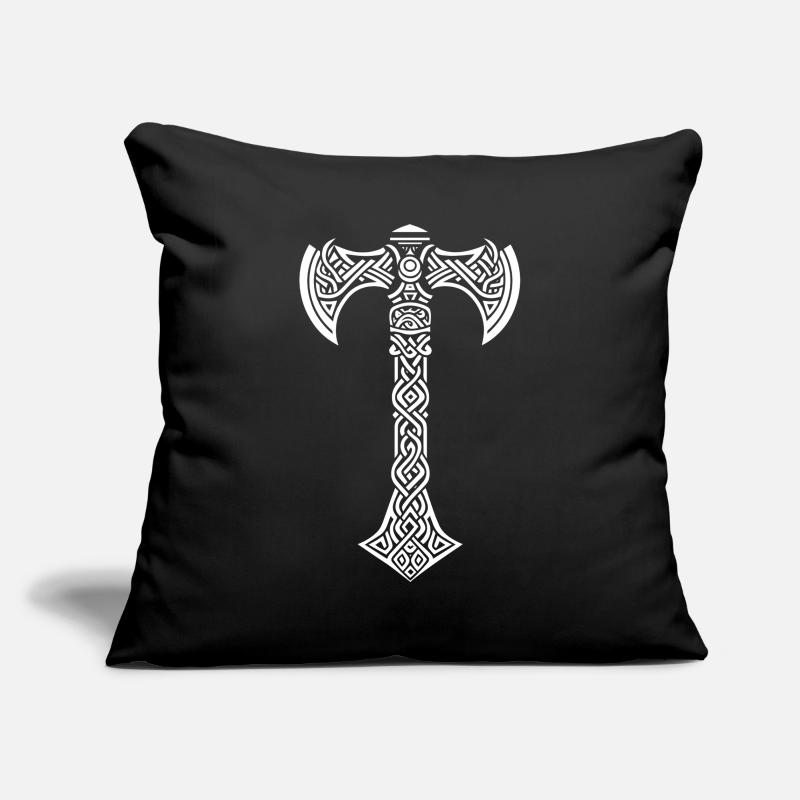 Mjöllnir symbole viking Housse de coussin décorative 45 x 45 cm