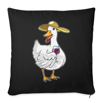 Duck red wine - Sofa pillowcase 17,3'' x 17,3'' (45 x 45 cm) - black - Front