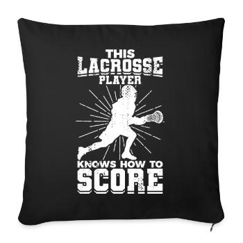 Lacrosse Boy - Sofa pillowcase 17,3'' x 17,3'' (45 x 45 cm) - black - Front