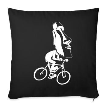 Easter Island Bike Tour (White) - Sofa pillowcase 17,3'' x 17,3'' (45 x 45 cm) - black - Front