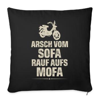 Mofa Mofafahrer - Sofakissenbezug 45 x 45 cm - Schwarz - Vorne