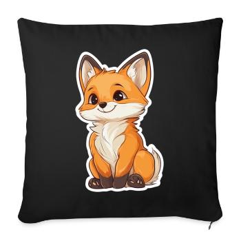 Fox - Sofa pillowcase 17,3'' x 17,3'' (45 x 45 cm) - black - Front