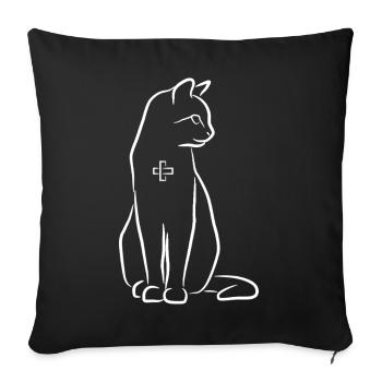 Vétérinaire Chat - Housse de coussin décorative 45 x 45 cm - noir - Devant