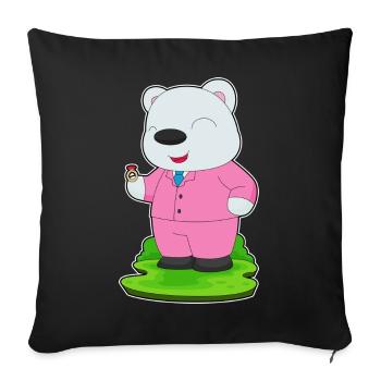 polar bear groom wedding ring wedding - Sofa pillowcase 17,3'' x 17,3'' (45 x 45 cm) - black - Front