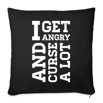 En colère – Déclaration sur la colère, la protestation et les émotions - Housse de coussin décorative 45 x 45 cm - noir - Devant
