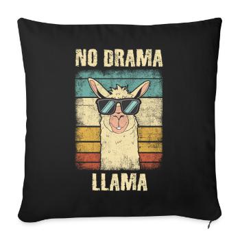 No Drama Llama Funny Vintage - Sofa pillowcase 17,3'' x 17,3'' (45 x 45 cm) - black - Front