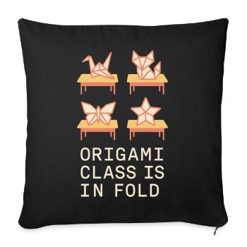 Origami Club Gift Simplicity To A - Sofa pillowcase 17,3'' x 17,3'' (45 x 45 cm) - black - Front