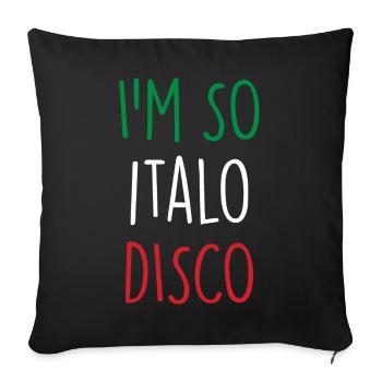 Italo Disco - Housse de coussin décorative 45 x 45 cm - noir - Devant