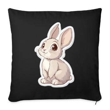 Hare - Sofa pillowcase 17,3'' x 17,3'' (45 x 45 cm) - black - Front