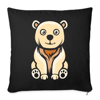 Cute Cartoon Polar Bear Winter Motif - Sofa pillowcase 17,3'' x 17,3'' (45 x 45 cm) - black - Front