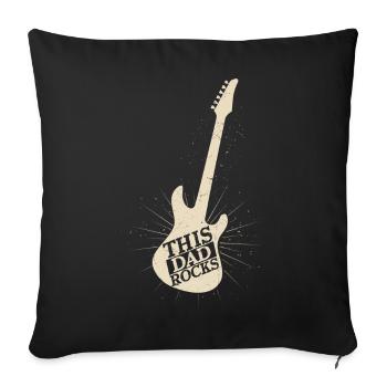 This Dad Rocks Rock Band Guitar Music - Sofa pillowcase 17,3'' x 17,3'' (45 x 45 cm) - black - Front