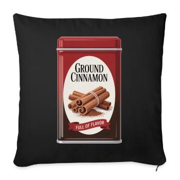 Ground Cinnamon Zimt Full Of Flavor - Sofakissenbezug 45 x 45 cm - Schwarz - Vorne