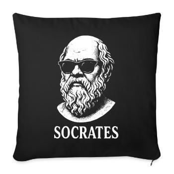 Socrates in Shades - Sofa pillowcase 17,3'' x 17,3'' (45 x 45 cm) - black - Front