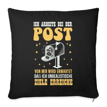 Facteur JE TRAVAILLE AU BUREAU DE POSTE DE ME WILL - Housse de coussin décorative 45 x 45 cm - noir - Devant