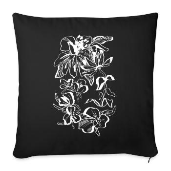 BLOSSOM - Sofa pillowcase 17,3'' x 17,3'' (45 x 45 cm) - black - Front