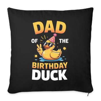Papa du canard d’anniversaire - Housse de coussin décorative 45 x 45 cm - noir - Devant