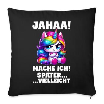 yes, maybe I'll make unicorn lovers later - Sofa pillowcase 17,3'' x 17,3'' (45 x 45 cm) - black - Front