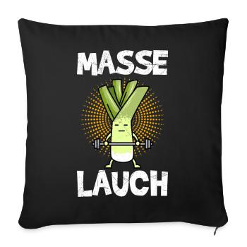 Haltérophile MASS LEEK Gym Drôle - Housse de coussin décorative 45 x 45 cm - noir - Devant
